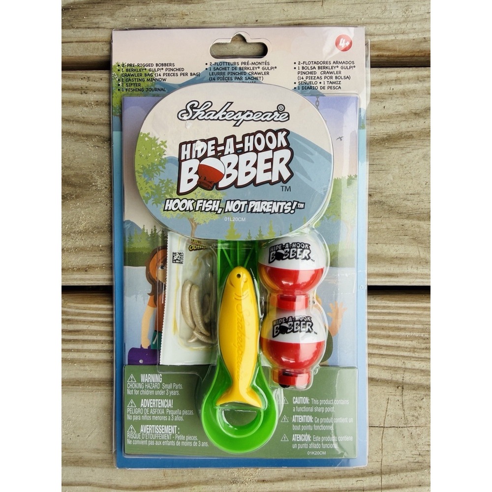 Hide-A-Hook Bobber Kid's Fishing Kit, Bobber, Bait & Journal NEW 4+ Spring Gift